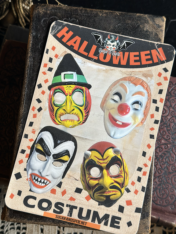 LARGE HALLOWEEN MASKS STICKER SHEET